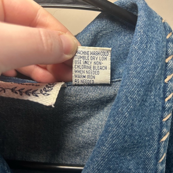 Sara Studio Vintage Denim Patchwork Jacket Large 100% Cotton Boho Grandmacore - Picture 5 of 9